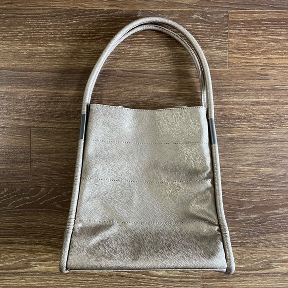 Neiman Marcus Metallic Faux Leather Tote Bag - Picture 1 of 7